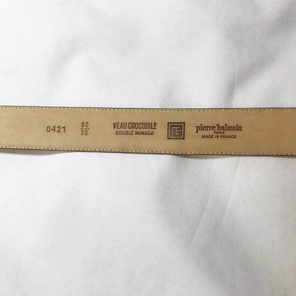 Balmain Belt Grey Crocodile embossed Calf leather - Picture 6 of 7